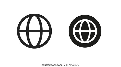 World globe line icon, planet Earth sign vector graphics, a outline isolated on a white background. Suitable for Web Page, Mobile App, UI, UX and GUI design. eps 10.