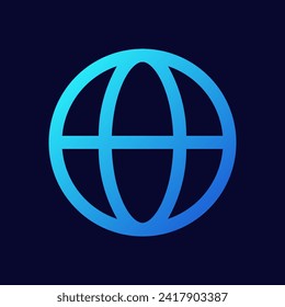 World globe line icon, planet Earth sign vector graphics, a outline isolated on a white background. Suitable for Web Page, Mobile App, UI, UX and GUI design. eps 10.