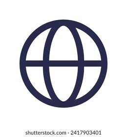 World Globe Line Symbol, Planet Erde Zeichen, Vektorgrafik, eine Umrisslinie einzeln auf weißem Hintergrund. Geeignet für Webpage, Mobile App, UI, UX und GUI Design. eps10.