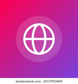 World globe line icon, planet Earth sign vector graphics, a outline isolated on a white background. Suitable for Web Page, Mobile App, UI, UX and GUI design. eps 10.