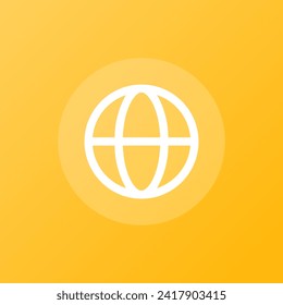 Icono de la línea mundial del globo, gráfico del vector de signos del planeta Tierra, un contorno aislado en un fondo blanco. Adecuado para diseño de páginas Web, aplicaciones móviles, UI, UX y GUI. 10.