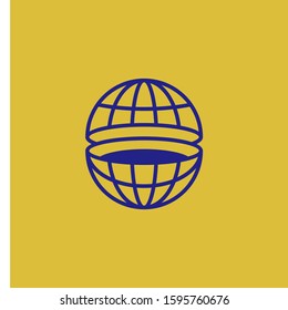 World Globe Line Vector Icon. Futuristic Globe Custom Icon. Modern and Creative Icon