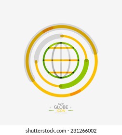 World Globe Logo Stamp Minimal Line Stock Vector (Royalty Free ...