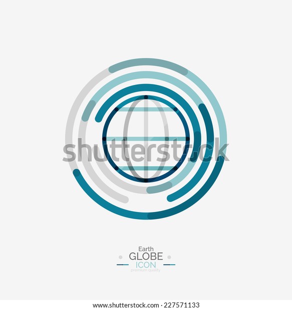 World Globe Logo Stamp Minimal Line Stock Vector (Royalty Free ...