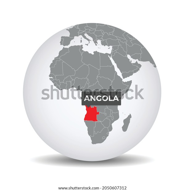 World Globe Map Identication Angola Map Stock Vector Royalty Free World Globe Map Identication Angola 600w 2050607312