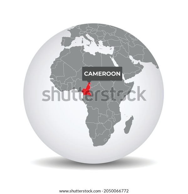 World Globe Map Identication Cameroon Map Stock Vector Royalty Free   World Globe Map Identication Cameroon 600w 2050066772 