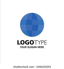 World, Globe, Map, Internet Business Logo Template. Flat Color