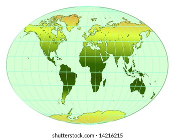 world globe map with netting