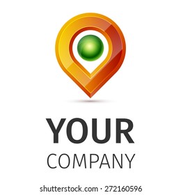 World globe map positioning pin app vector icon logo