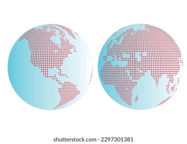 world globe map red dot matrix vector for 
background festival anniversary cartoon icon banner presentation 