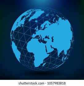 World globe map.Planet Earth icon.Vector illustration.