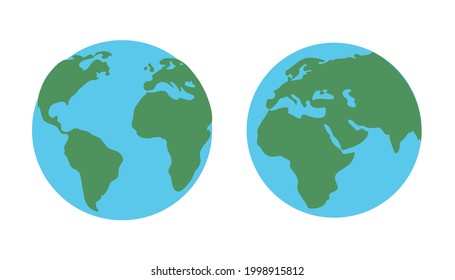 World Globe Maps on white background
