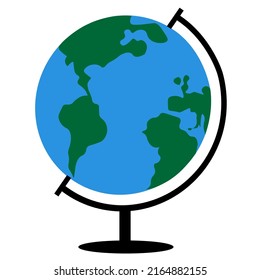 World globe with oceans and continents