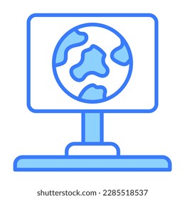 World globe on advertisement board denoting vector design of ecology advertisement in modern style, world earth day icon