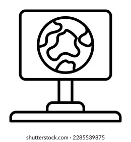 World globe on advertisement board denoting vector design of ecology advertisement in modern style, world earth day icon