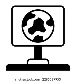 World globe on advertisement board denoting vector design of ecology advertisement in modern style, world earth day icon