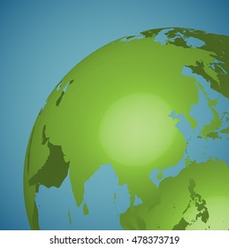 World globe on a blue background, vector illustration