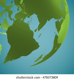 World globe on a blue background, vector illustration