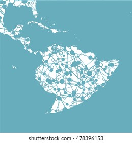 World globe on a blue background, vector illustration