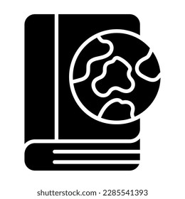 World globe on book showing vector of eco education vector design, easy to use icon, world earth day vector