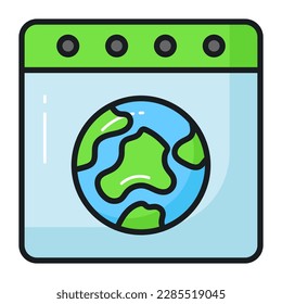 World globe on calendar showing concept icon of world health day in modern style