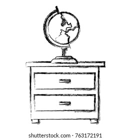 World globe on drawer