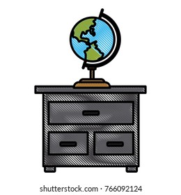 World globe on drawer