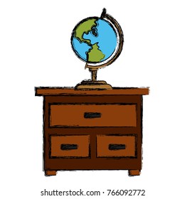 World globe on drawer