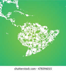 World globe on a green background, vector illustration