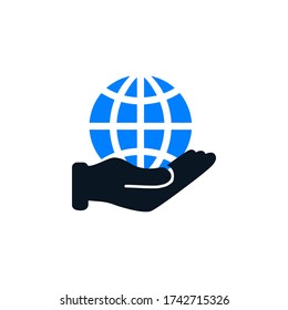 World, Globe on hand icon