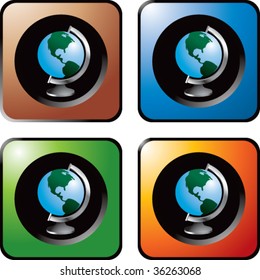 world globe on multicolored web icon