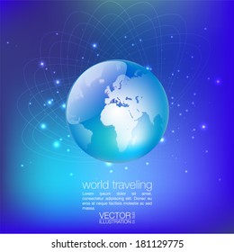 World Globe on Space Background