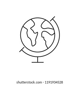 World globe on stand line icon. Vector Icon Isolated on White Background. Trendy flat ui sign design, graphic pictogram.