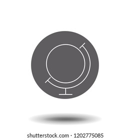 World globe on stand line icon. Vector Icon Isolated on White Background. Trendy flat ui sign design, graphic pictogram.