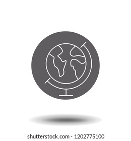 World globe on stand line icon. Vector Icon Isolated on White Background. Trendy flat ui sign design, graphic pictogram.