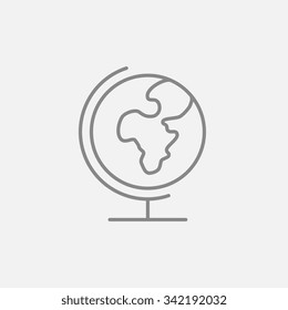 World globe stand line icon for web  mobile   infographics  Vector dark grey icon isolated light grey background 