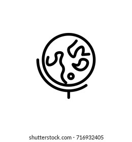 World globe on stand line icon for web, mobile and info graphics on the white background