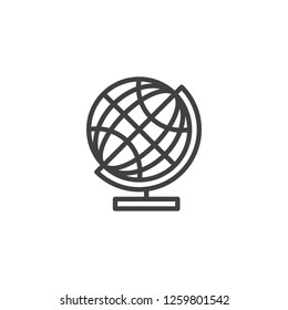 World globe outline icon. linear style sign for mobile concept and web design. Globe grid simple line vector icon. Education symbol, logo illustration. Pixel perfect vector graphics