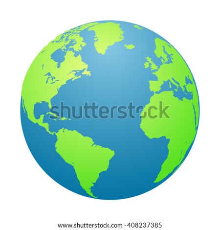 World  globe. Planet Earth in a white background. Vector illustration