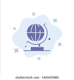 World, Globe, Science Blue Icon on Abstract Cloud Background. Vector Icon Template background