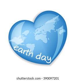  world globe in the shape of  heart symbol. 