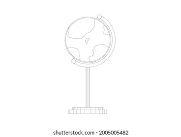 World globe sketch vector design