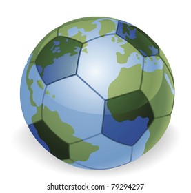 World globe soccer football ball concept illustration