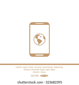 world globe, social network icon, vector illustration.