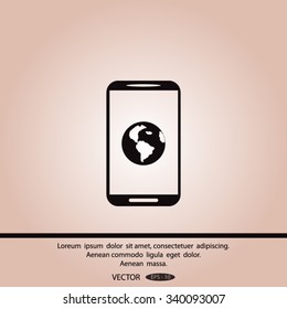 world globe, social network icon, vector illustration.