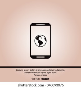 world globe, social network icon, vector illustration.