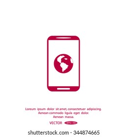 world globe, social network icon, vector illustration.