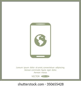 world globe, social network icon, vector illustration.