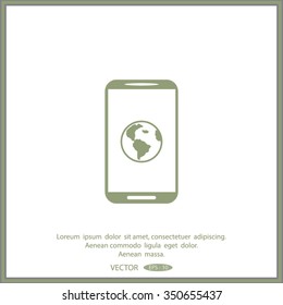 world globe, social network icon, vector illustration.