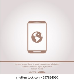 world globe, social network icon, vector illustration.